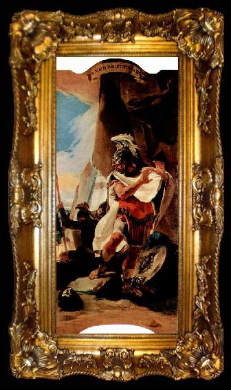framed  Giovanni Battista Tiepolo Hannibal betrachtet den Kopf des Hasdrubal, aus Gemaldezyklus zur romischen Geschichte fur den Palazzo Dolfin in Venedig, ta009-2